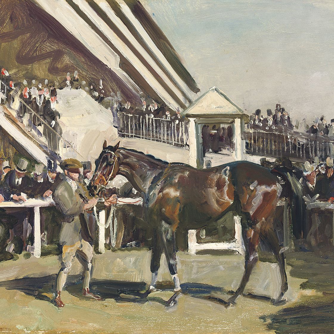 Alfred James Munnings — Расседлывание в Эпсоме, исследование