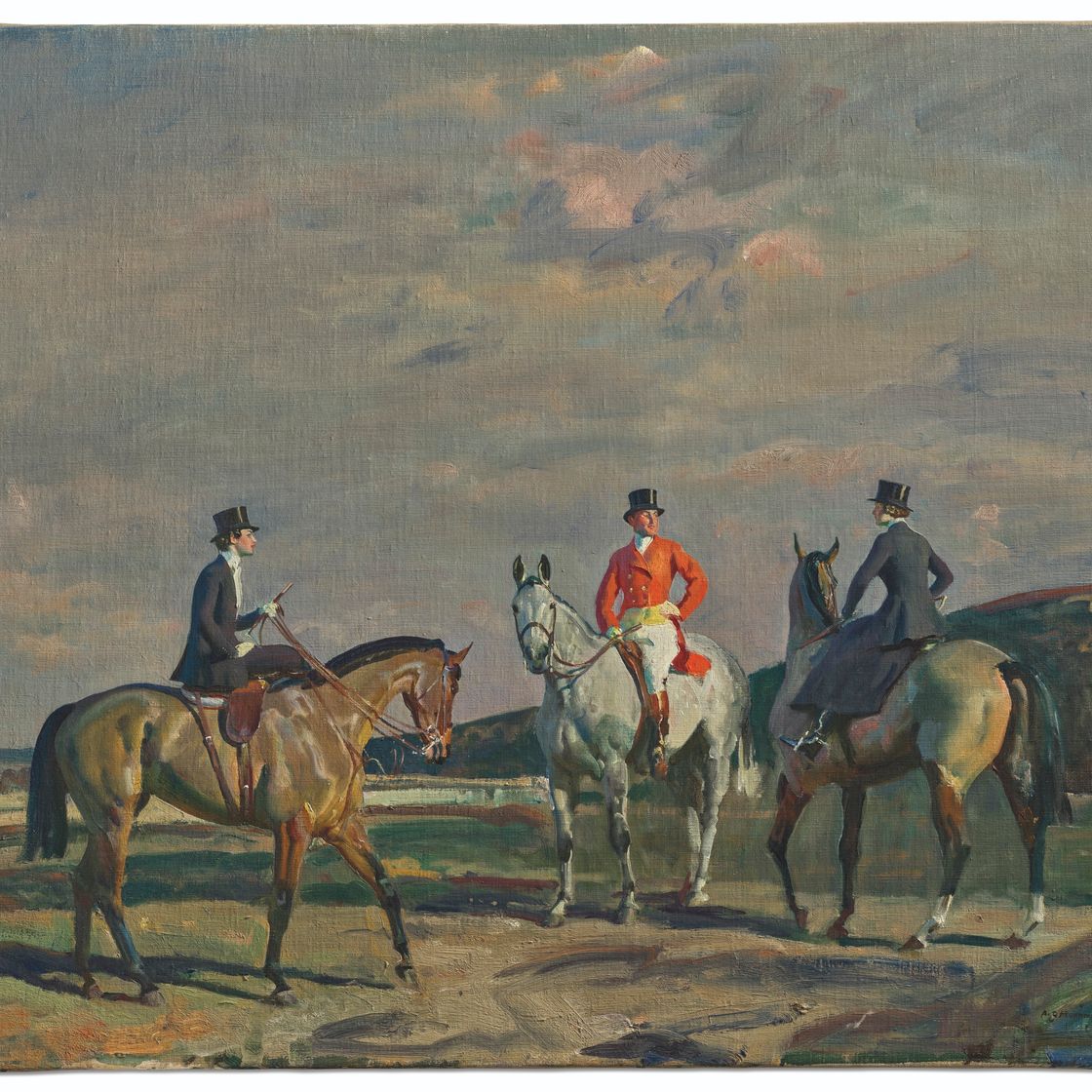 Alfred James Munnings — Две автобусные остановки и вырез