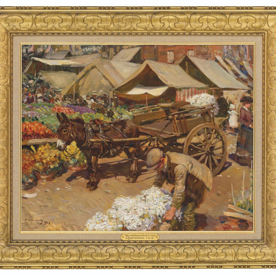 Alfred James Munnings — Цветочный рынок в Норидже, изображение 2