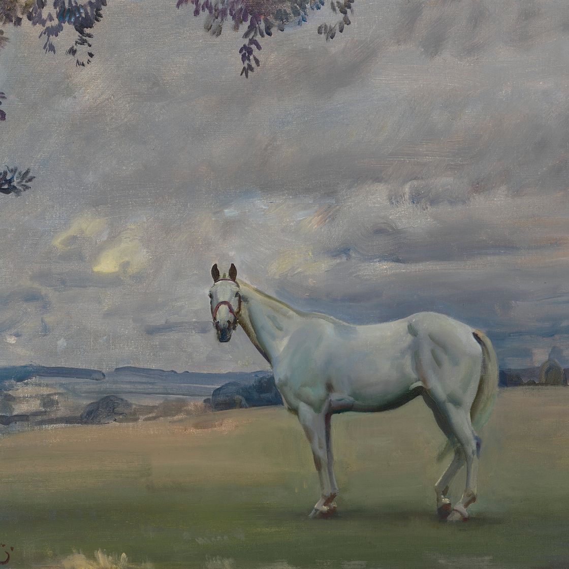 Alfred James Munnings — Серый охотник на обширном ландшафте (справа); Этюд для обширного ландшафта (сзади), изображение 1
