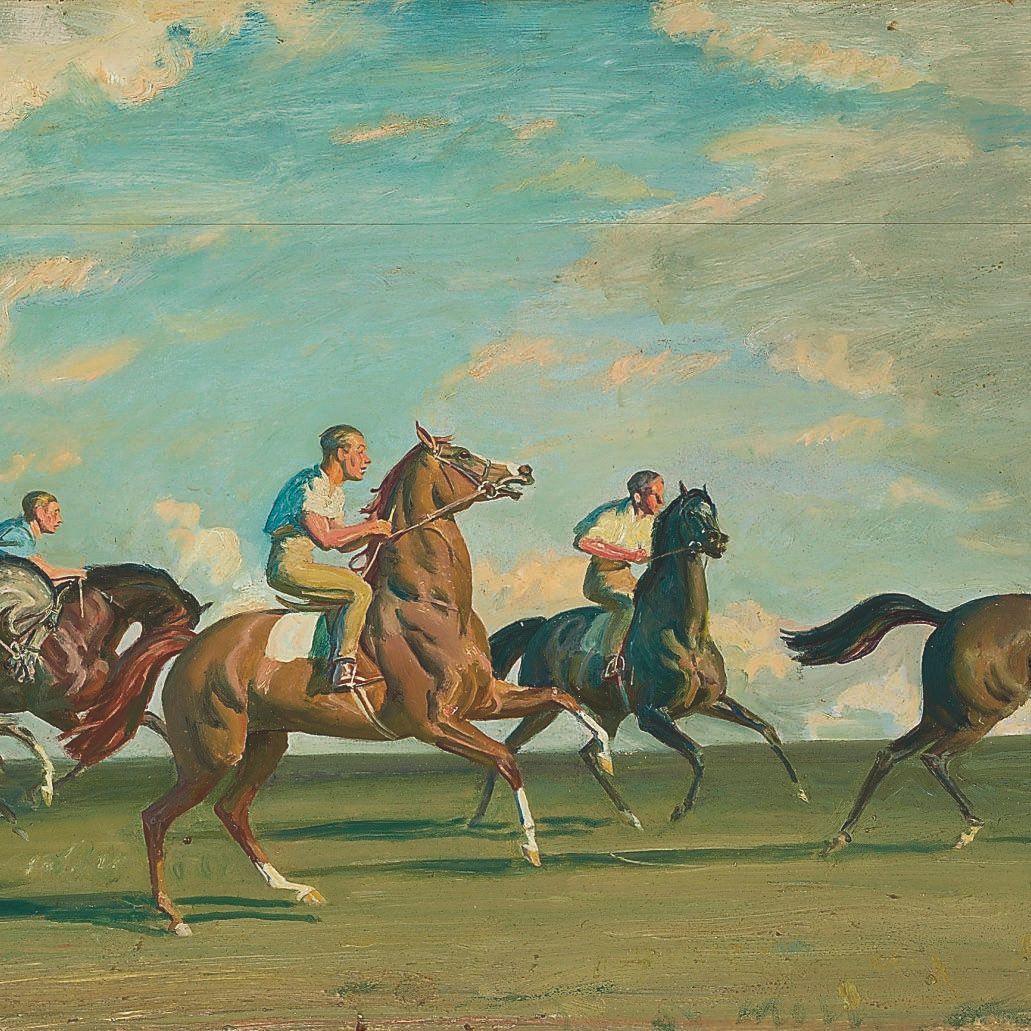Alfred James Munnings — Раннее утро, Ньюмаркет