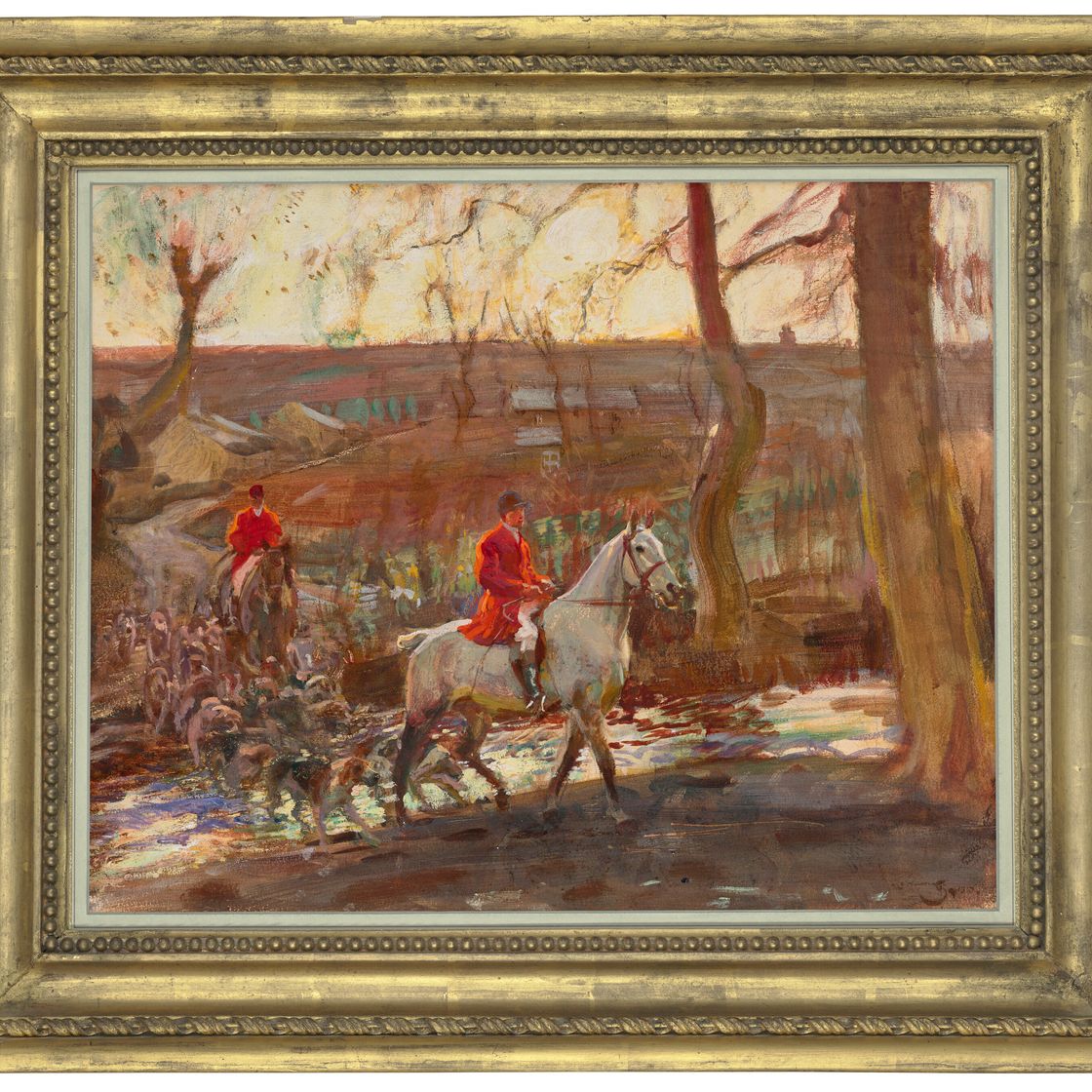 Alfred James Munnings — Морозный вечер, возвращение домой, изображение 2