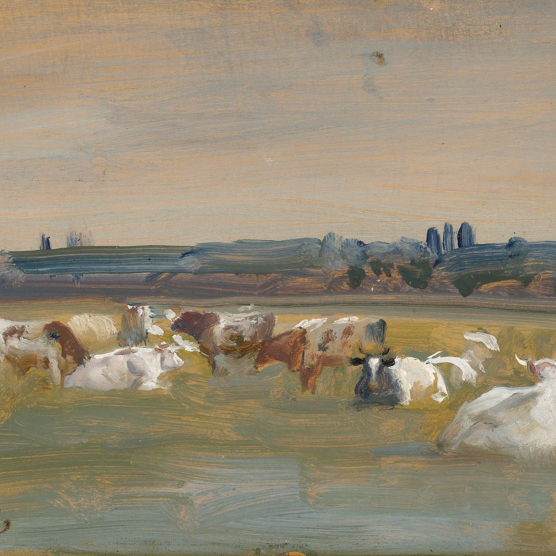 Alfred James Munnings — Крупный рогатый скот на Торингтон-стрит