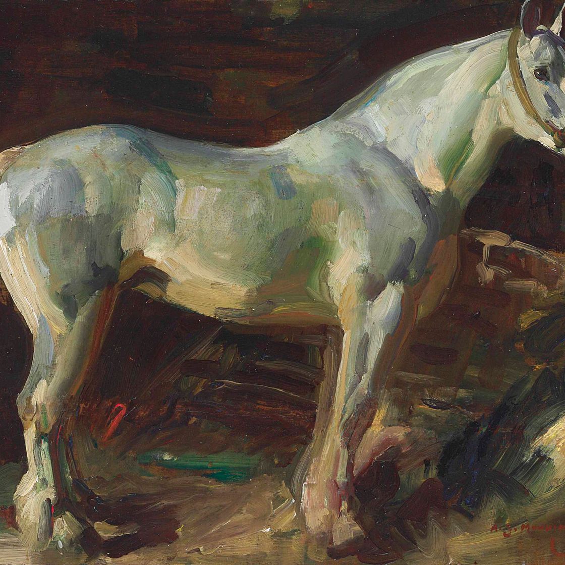Alfred James Munnings — Першерон в конюшне