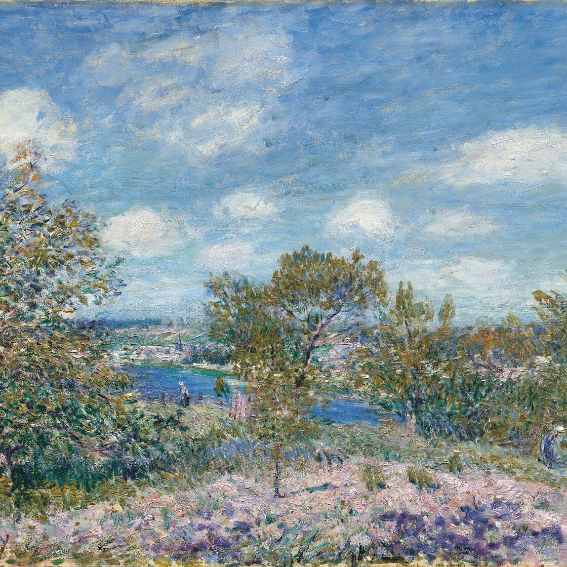 Alfred Sisley — Апре-миди с майскими праздниками, Пре-де-Море-сюр-Луан