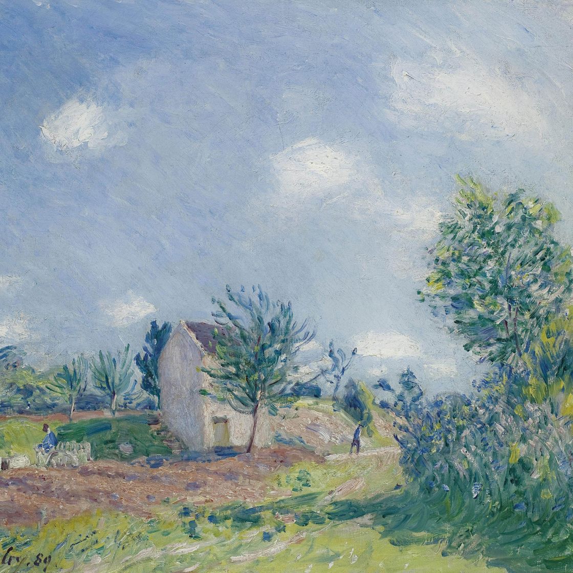 Alfred Sisley — Магазин одежды-Магазин в окрестностях Море-сюр-Луан