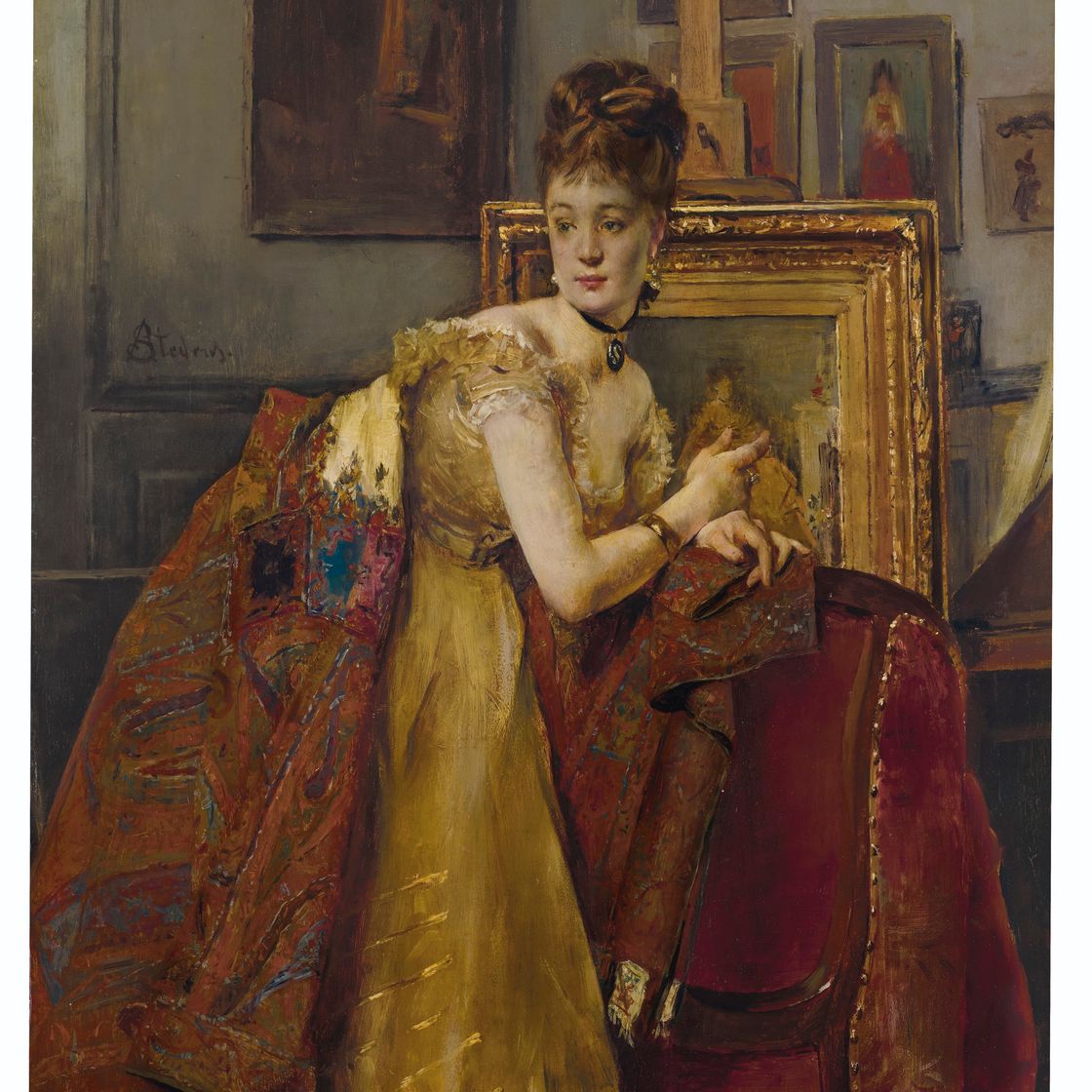 Alfred Stevens — Туалетная комната для бала, изображение 1