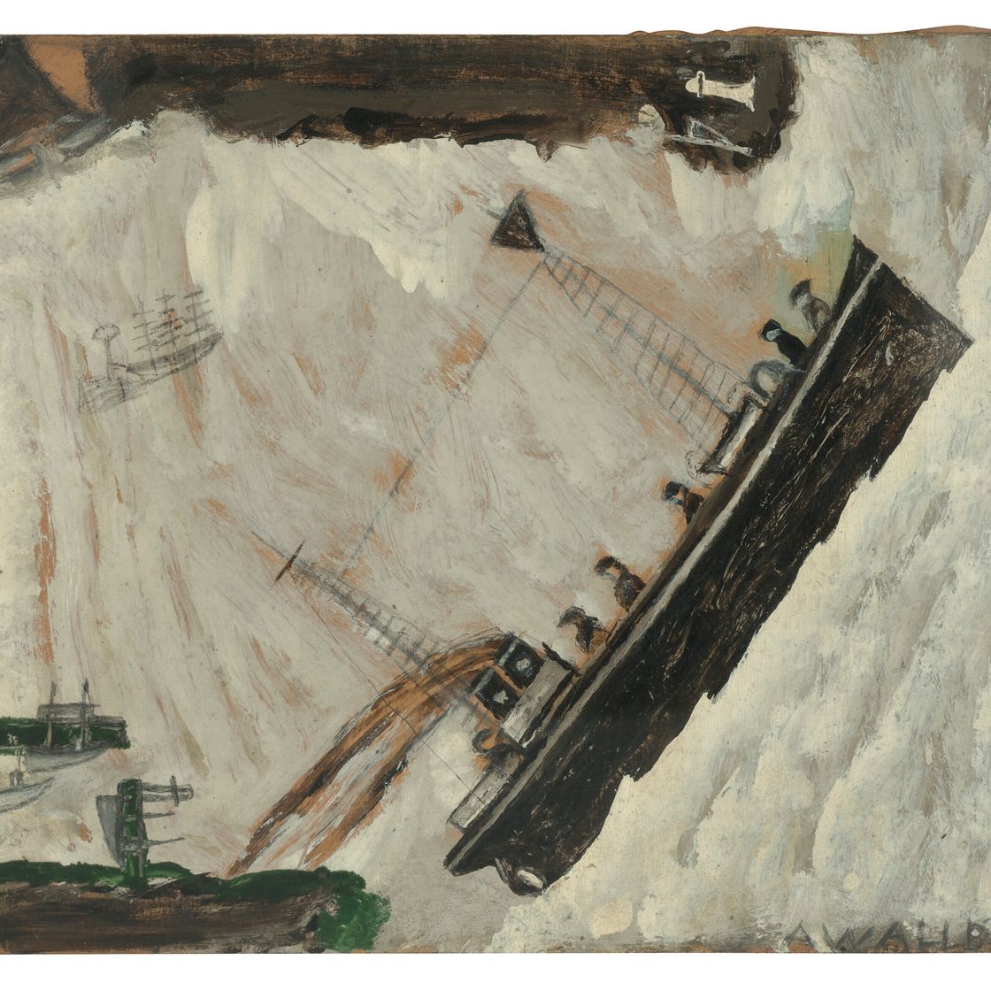Alfred Wallis — Траулер в заливе Маунтс, изображение 1