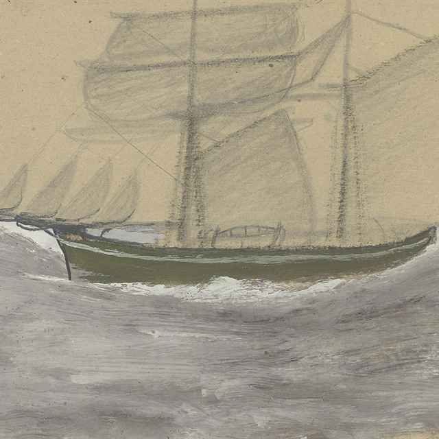 Alfred Wallis — Зеленая парусная лодка
