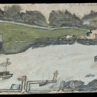 Alfred Wallis — Сцена в гавани с замком и маяком
