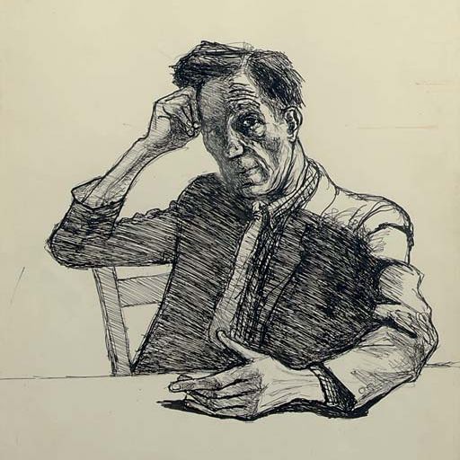 Alice Neel — Без названия (портрет валлийского поэта Сида Готтклиффа)