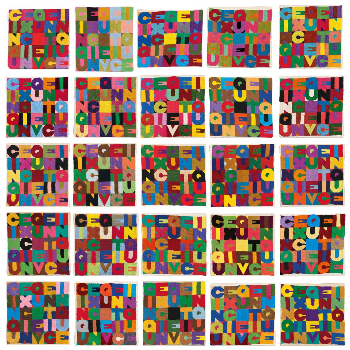 Alighiero Boetti — Cinque x cinque venticinque (пять раз по пятьсот двадцать пять), изображение 1