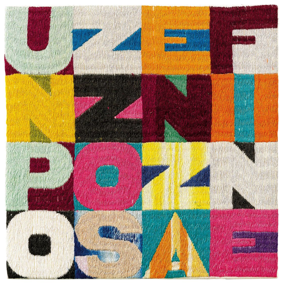 Alighiero Boetti — (i) "Тра иль сьело и ла терра", "тра иль терра иль сьело" (Между небом и Землей, между Землей и небом), дважды подписанная "Алигьеро и Боэтти" (внахлест), вышивка на канве размером 9 ¼ x 97/8 дюймов (24 x 25 см). Эта работа, выполненная около 1987 года, зарегистрирована в Архиве Алигьеро Боэтти в Риме под № 4896 и сопровождается сертификатом подлинности. (ii) Складывать и разворачивать вышивку на канве размером 9 ¼ х 9 ¼ дюйма. (23,5 х 23,5 см.) Эта работа, выполненная около 1990 года, зарегистрирована в Архиве Алигьеро Боэтти в Риме под номером 8569 и сопровождается сертификатом подлинности. (iii) Вышивка "Un pozzo senza fine" ("Бесконечный колодец") на холсте размером 9 3/8 x 9 3/8 дюйма (24 x 24 см), выполненная около 1981 г. Эта работа зарегистрирована в архиве Алигьеро Боэтти, Рим, под № 7222 и сопровождается сертификатом подлинности. (iv) "Быть на гребне волны" (Essere sulla cresta dell'onda) с подписью, датой и надписью "Алигьеро и боэтти ПЕШАВАР ОТ афганского НАРОДА, 1990" (на обороте) вышивка на канве размером 8 5/8 x 8 ¼ дюйма (22 x 21 см) Выполнена в 1990 году. зарегистрирован в Архиве Алигьеро Боэтти, Рим, под № 4893 и сопровождается сертификатом подлинности. (v) Изящная вышивка на холсте размером 6 ½ x 6 ½ дюйма (16,5 x 16,5 см). Эта работа, выполненная около 1987 года, зарегистрирована в Архиве Алигьеро Боэтти в Риме под № 8244 и сопровождается сертификатом подлинности. (vi) Вышивка в стиле брачча консерте (со скрещенными руками) на канве размером 6 7/8 x 6 7/8 дюймов (17,5 x 17,5 см). Эта работа, выполненная около 1993 года, зарегистрирована в Архиве Алигьеро Боэтти в Риме под № 7331 и сопровождается сертификатом подлинности. (vii) Вышивка "Между собакой и волком" на канве 7 х 6,7/8 дюймов (18 х 17,5 см). Эта работа, выполненная около 1994 года, зарегистрирована в Архиве Алигьеро Боэтти в Риме под номером 8570 и сопровождается сертификатом подлинности. (viii) Вышивка "Il tesoro nascosto" ("Спрятанное сокровище") на канве размером 6 7/8 x 7 дюймов (17,5 x 18 см). Эта работа, выполненная около 1994 года, зарегистрирована в Архиве Алигьеро Боэтти в Риме под номером 8572 и сопровождается сертификатом подлинности. (ix) Вышивка Talvolta sole talvolta luna (иногда Солнце, а иногда Луна) на канве размером 8 5/8 x 8 7/8 дюймов (22 x 22,5 см). Эта работа, выполненная около 1994 года, зарегистрирована в Архиве Алигьеро Боэтти в Риме под номером 8571 и сопровождается сертификатом подлинности., изображение 8