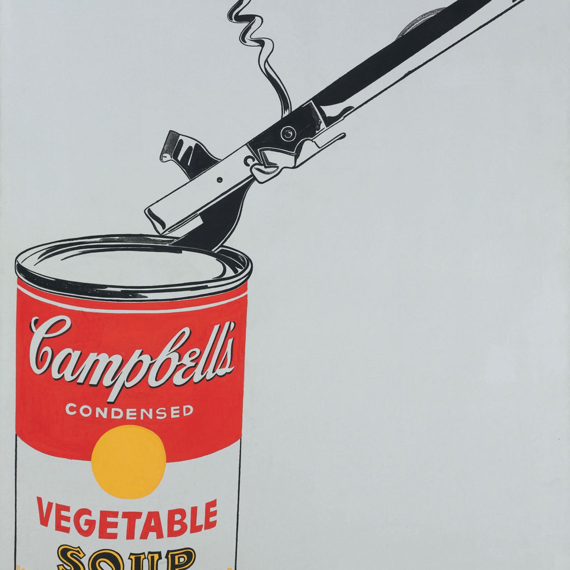 Andy Warhol — Большая банка супа Campbell's с консервным ножом (овощная)