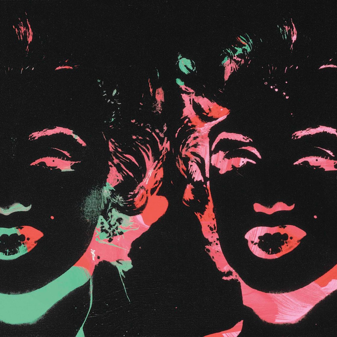 Andy Warhol — Две разноцветные Мэрилин (перевернутая серия)