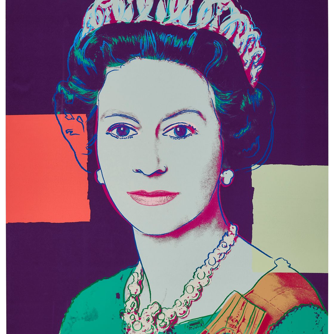 Andy Warhol — Королева Соединенного Королевства Елизавета II, от правящих королев, изображение 1