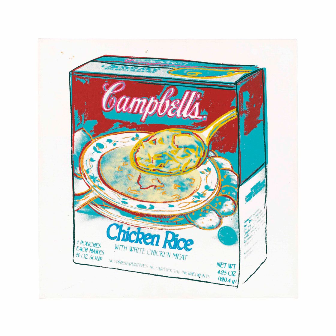 Andy Warhol — Суповая коробка Campbell's (с курицей и рисом)