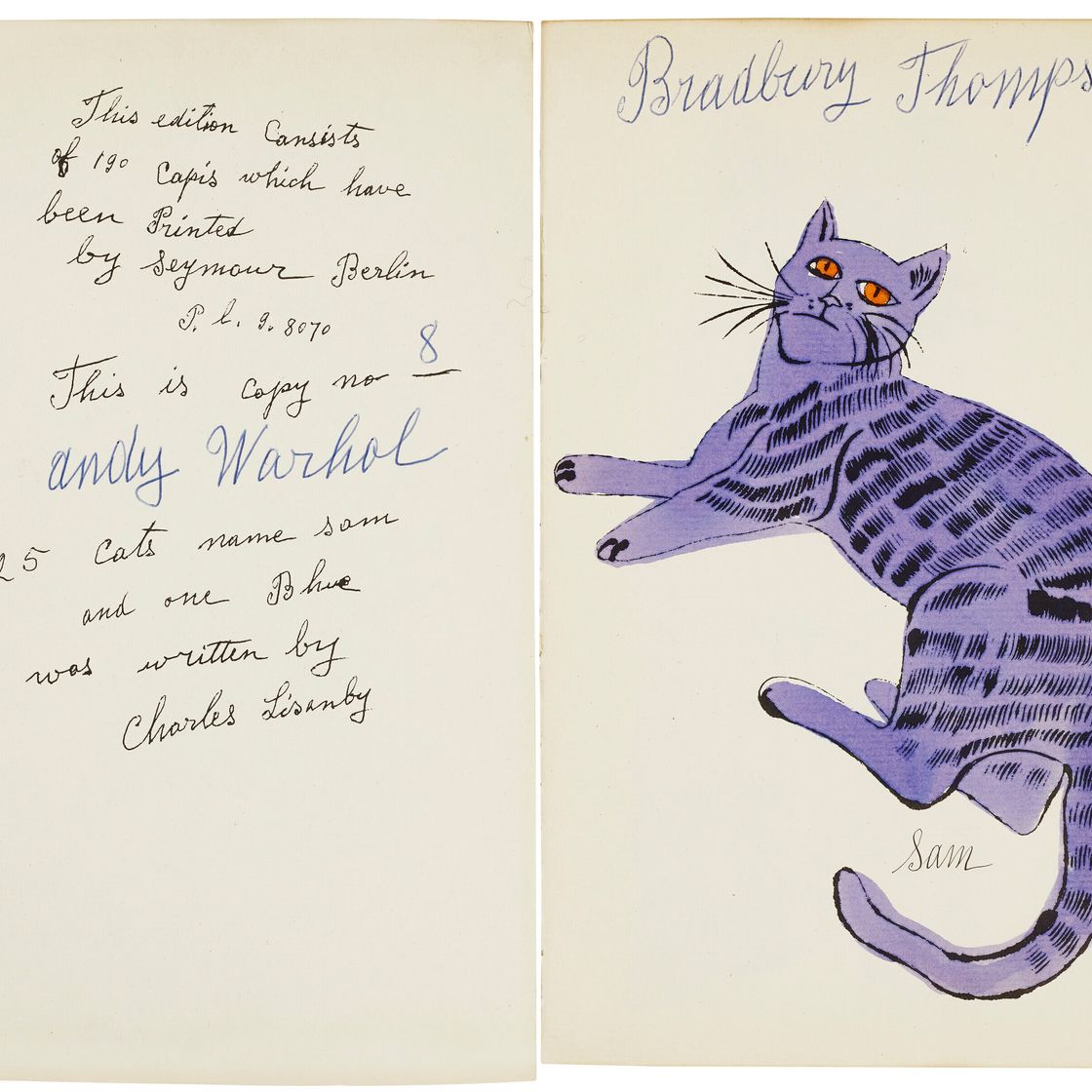 Andy Warhol — 25 кошек по имени(d) Сэм и одна голубая киска, изображение 3