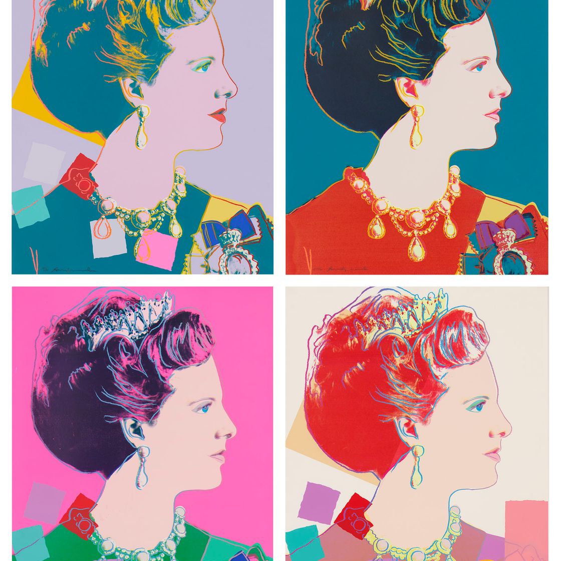 Andy Warhol — Королева Дании Маргарита II, от: Reinging Queens (Королевское издание)