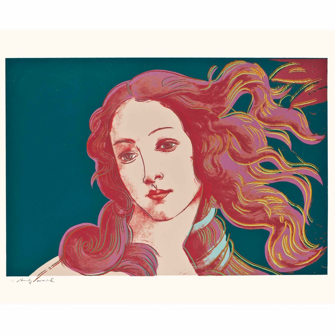 Andy Warhol — Детали картин эпохи Возрождения (Сандро Боттичелли, "Рождение Венеры", 1482) : одна пластина
