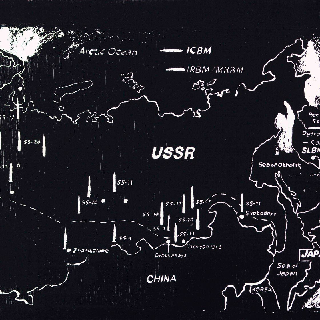 Andy Warhol — Карта ракетных баз на востоке США (негативная)