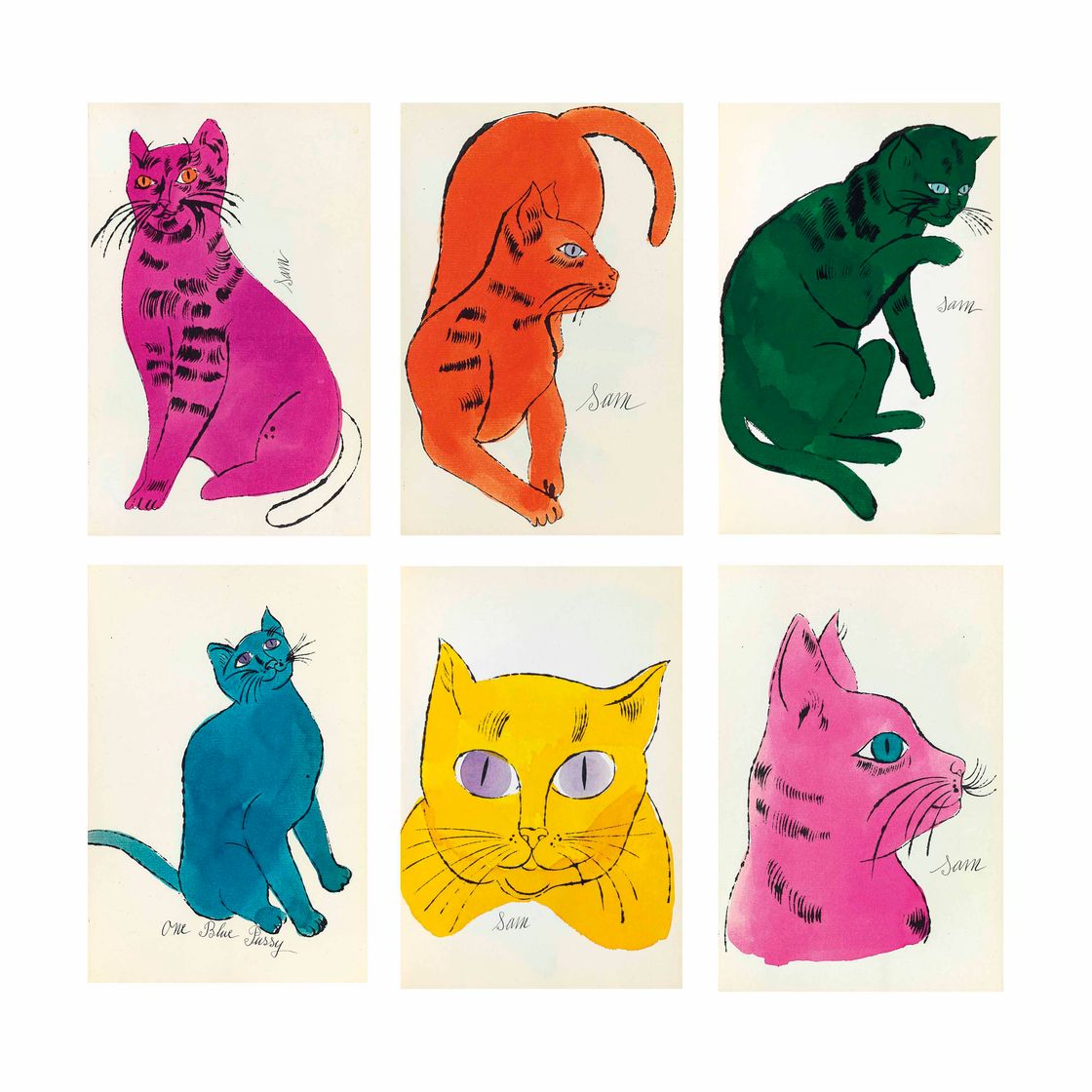 Andy Warhol — 25 кошек по имени Сэм и одна голубая киска, Энди Уорхол, Нью-Йорк, около 1954 года