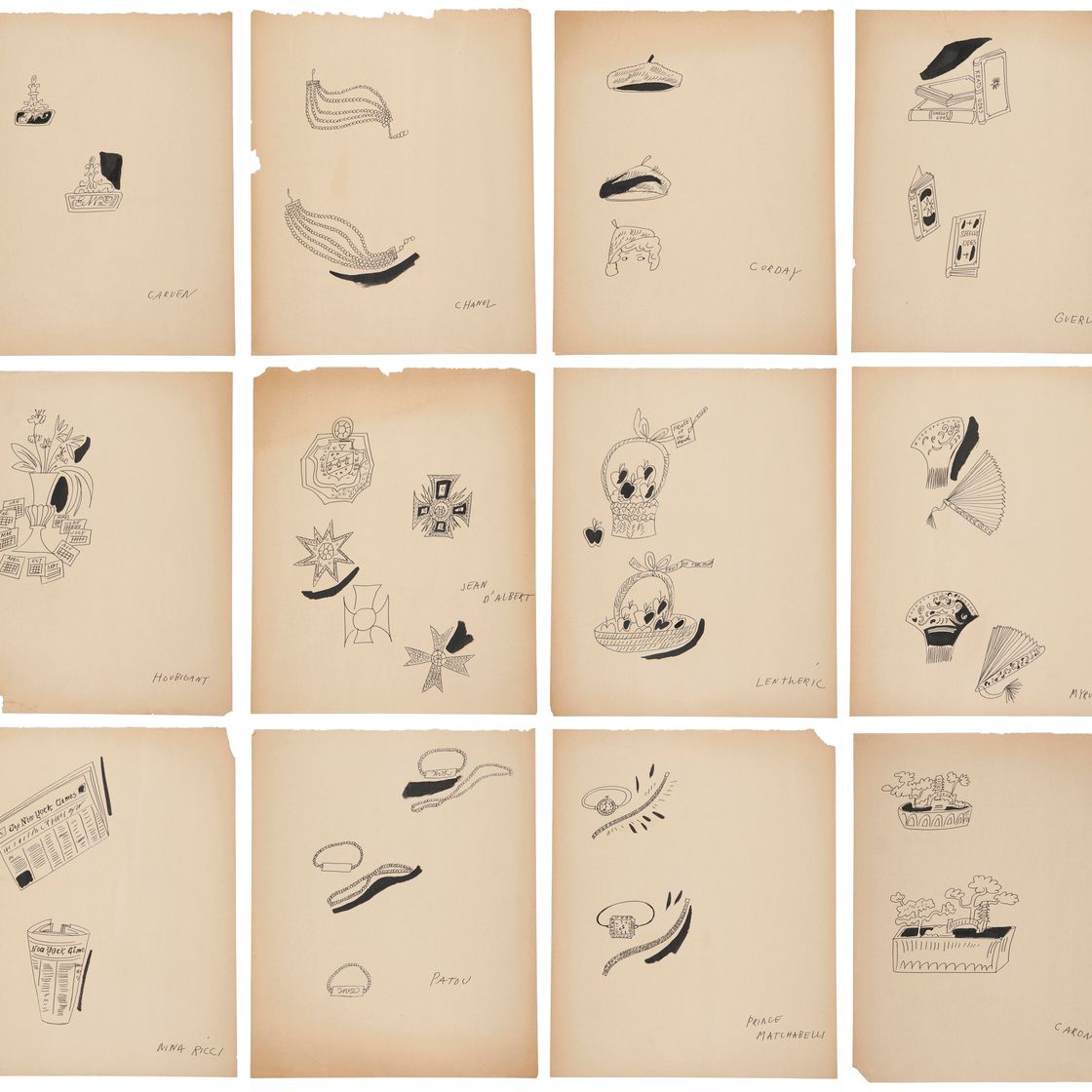 Andy Warhol — Серия рисунков, посвященных классическим парфюмерным ароматам