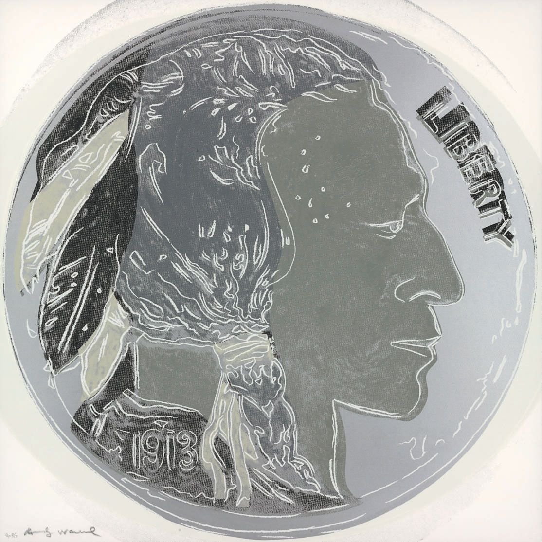 Andy Warhol — Никель "Голова индейца" из фильма "Ковбои и индейцы" (F. & S. II.385)