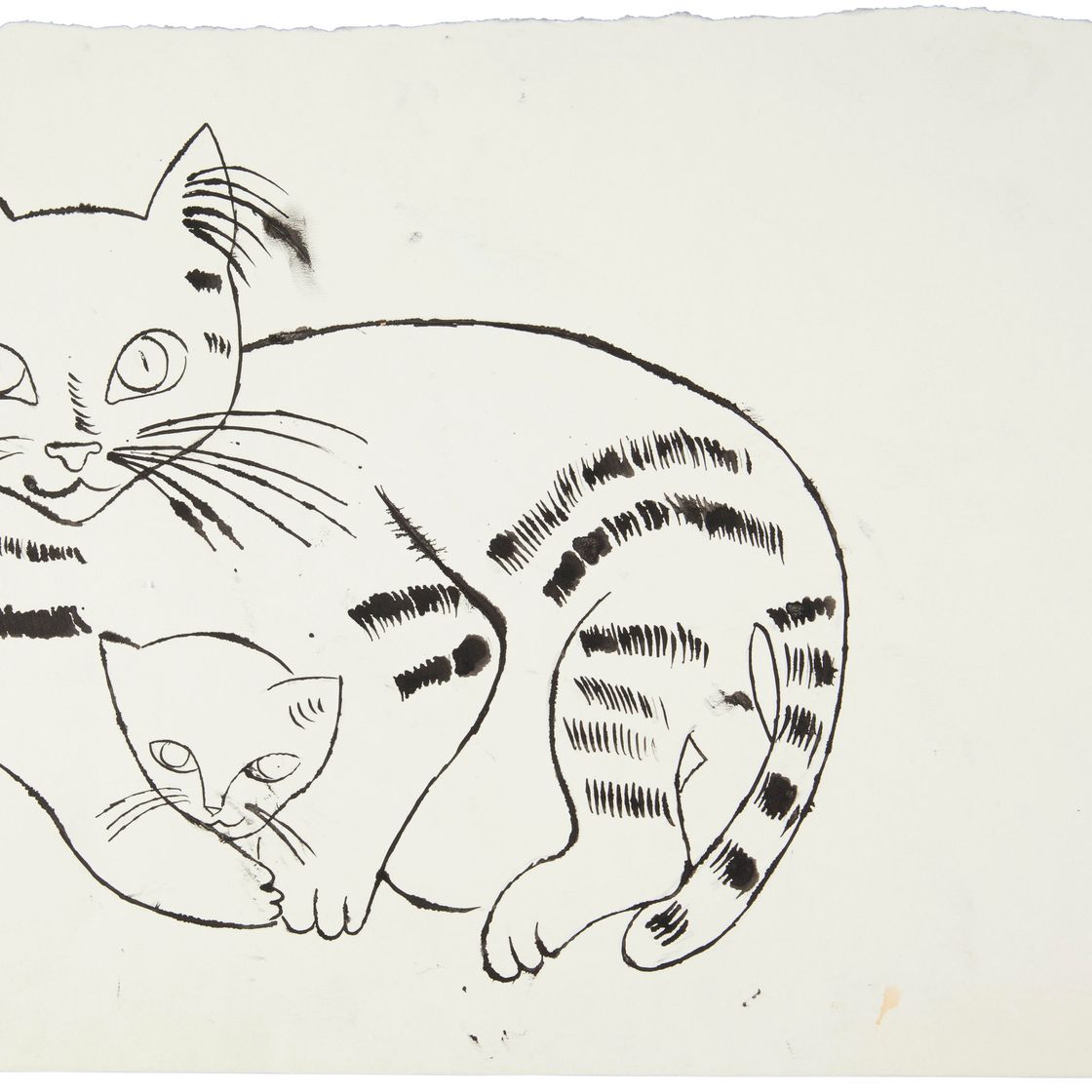 Andy Warhol — Лежащие кошка и котенок