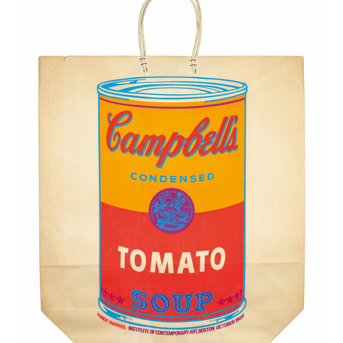 Andy Warhol — Банка супа "Кэмпбелл" на пакете для покупок