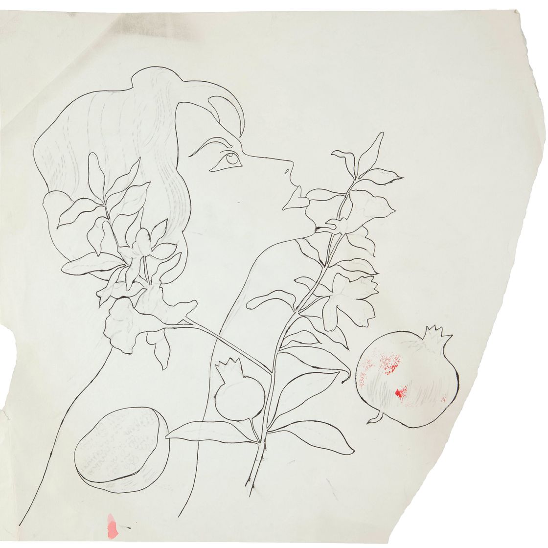 Andy Warhol — Женщина с гранатами и цветами