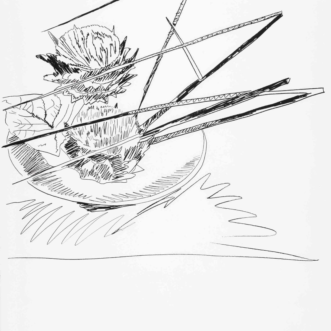 Andy Warhol — Цветы (черные и белые) : одна тарелка (F. & S. II.106)
