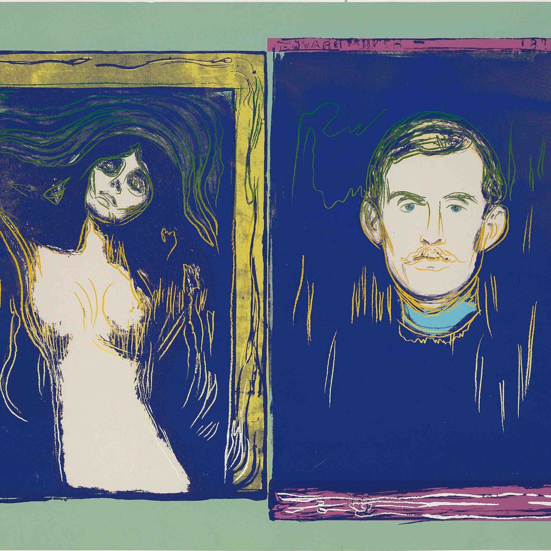 Andy Warhol — Мадонна и автопортрет с рукой скелета (по Мунку) (F. & S. III.62)
