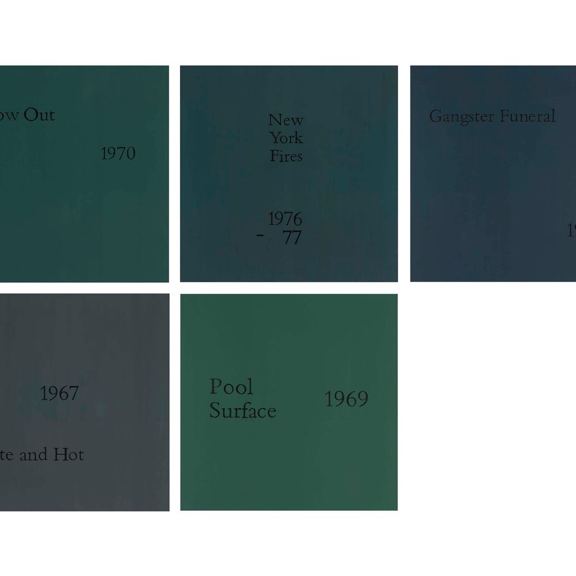 Andy Warhol — (i) Картина № 101: Джеймс Розенквист "Документ VI" (серия) (ii) Картина № 66: Кристофер Кольхофер "Документ VI" (серия) (iii) Картина № 37: Энди Уорхол (серия) (iv) Картина № 27: Барнетт Ньюман (серия) (v) Картина № 102: Джеймс Документальный фильм Розенквиста VI (серия)