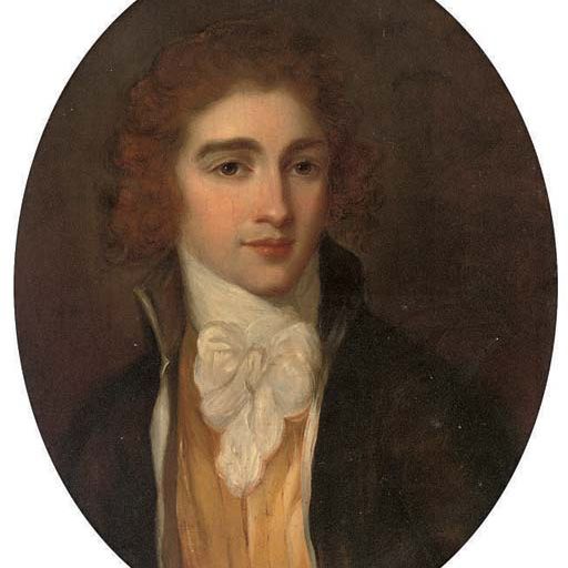 Angelica Kauffmann — Портрет джентльмена, во весь рост, в черном пиджаке и белом галстуке