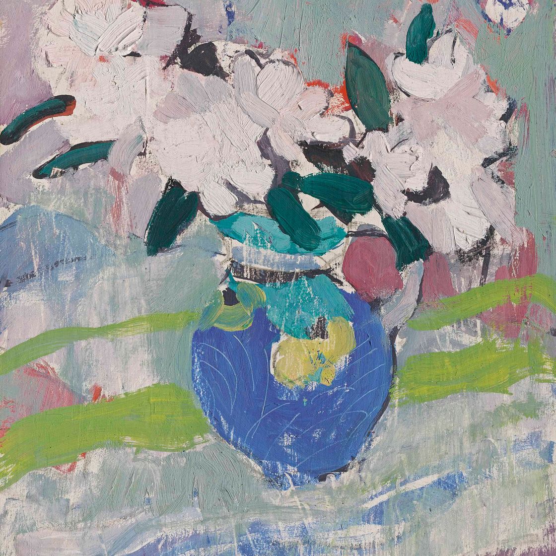 Anne Redpath — Цветы в голубом кувшине