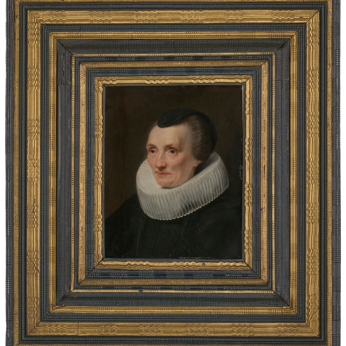 Anthony van Dyck — Портрет Гертруды де Жод (ум. в 1642 г.), во весь рост, в черной шапочке и белом жабо, изображение 2