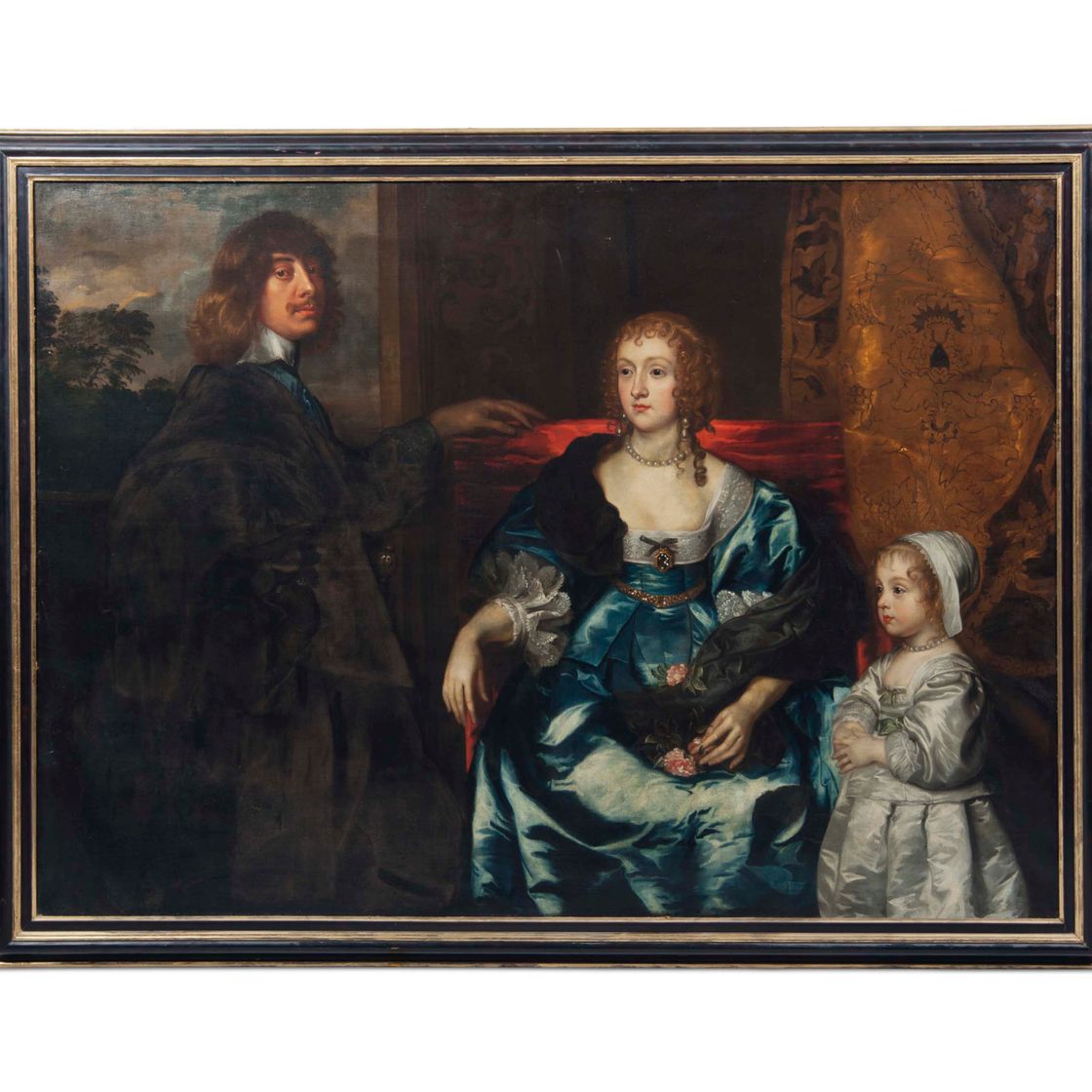 Anthony van Dyck — Портрет Алджернона Перси, 10-го графа Нортумберленда (1602-1668), его первой жены леди Анны Сесил (ум. в 1637) и их дочери леди Кэтрин Перси (1630-1638).