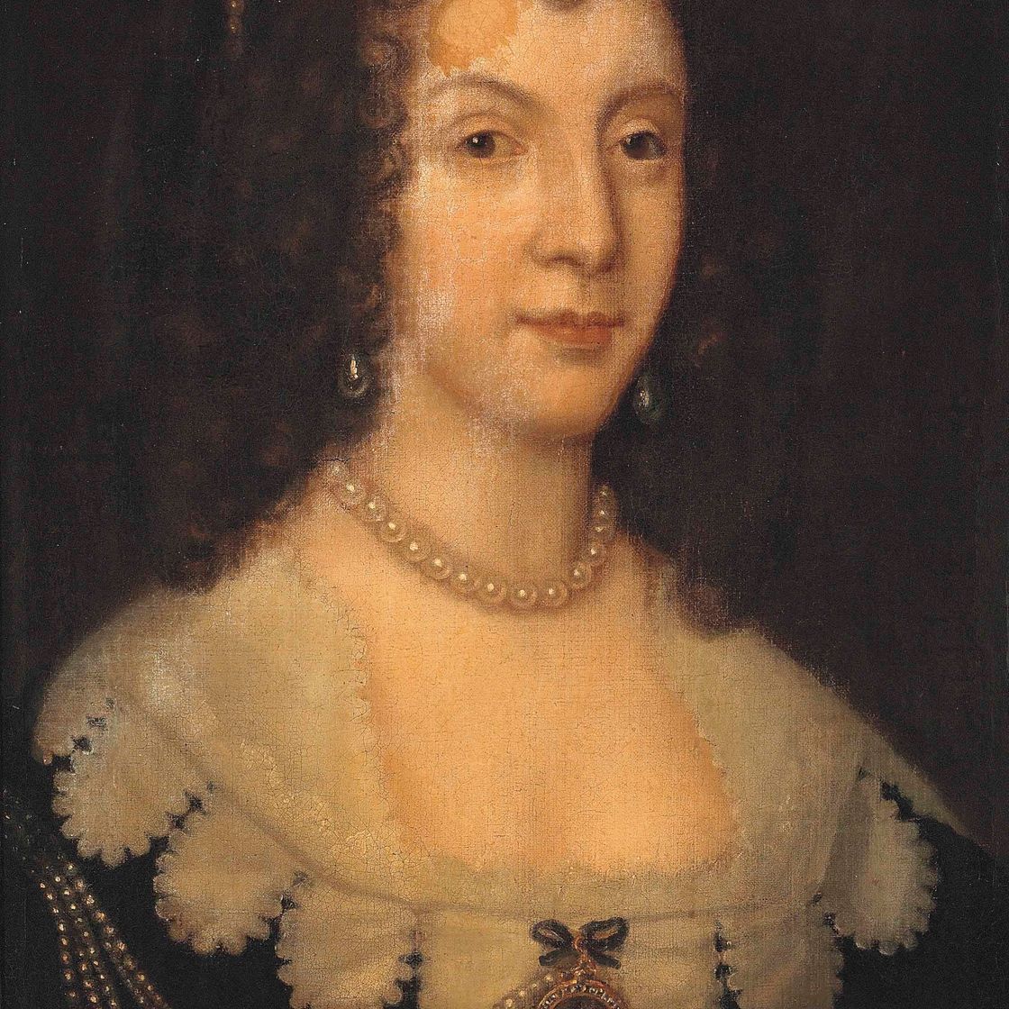 Anthony van Dyck — Портрет дамы, длиной до груди, в черном платье с кружевной отделкой, жемчужном ожерелье, серьгах и головном уборе