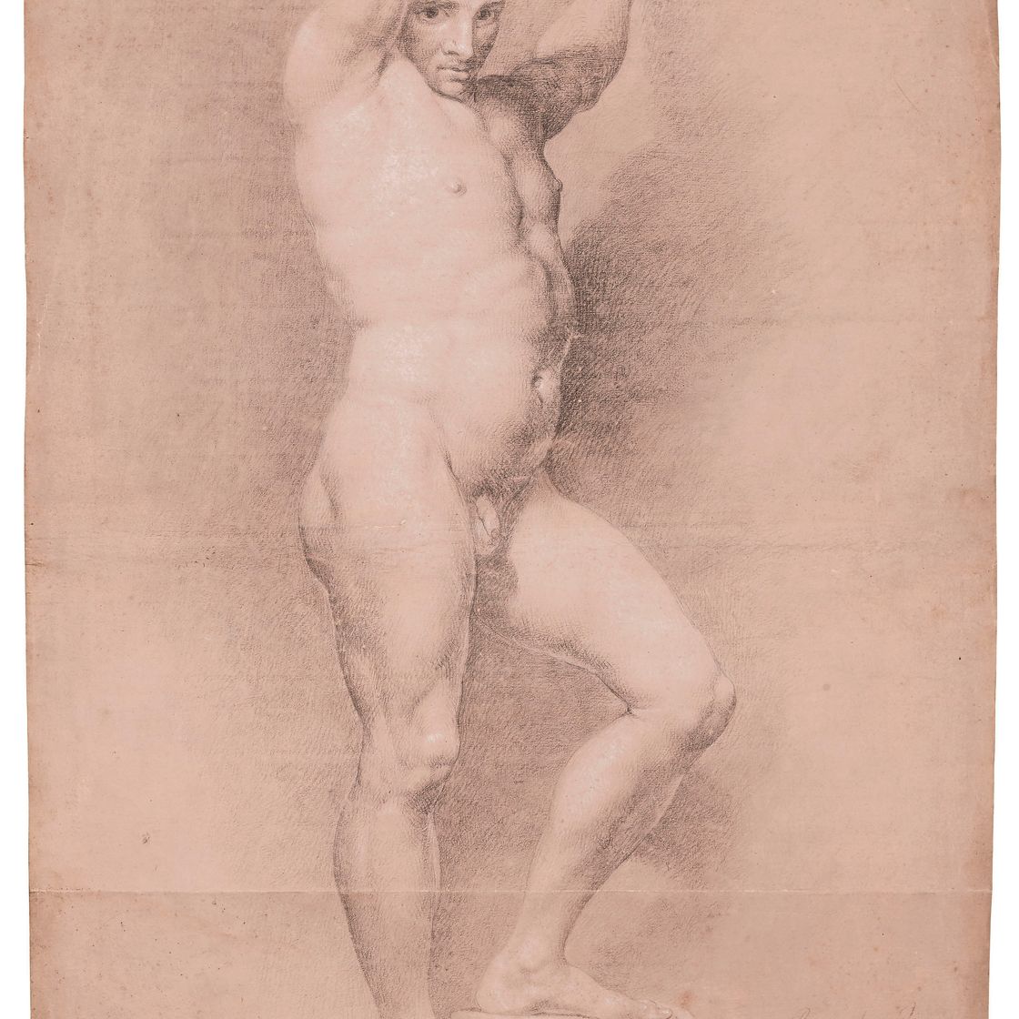 Anton Raphael Mengs — Изучение фигуры, стоящей лицом вправо с поднятыми руками