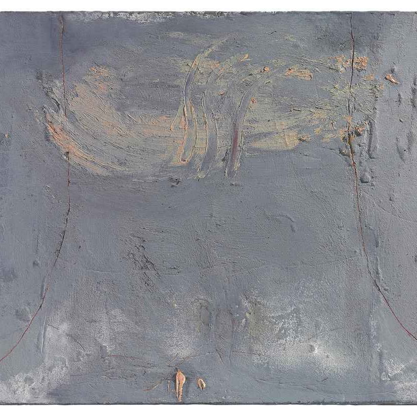 Antoni Tàpies — Розы Gris clar amb taques (светло-серые с розовыми вкраплениями)