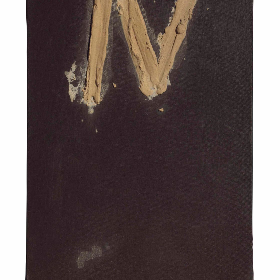 Antoni Tàpies — Мазки цвета настоящего Маррона (Мазки охры на коричневом материале)