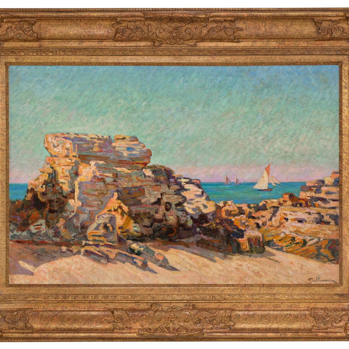 Armand Guillaumin — Ле-роше-дю-Платен в Сен-Пале, изображение 3