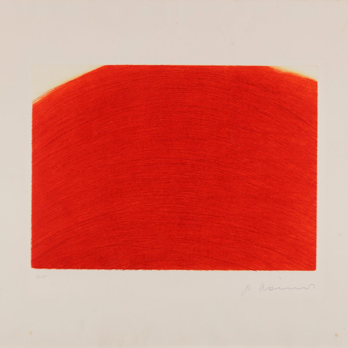 Arnulf Rainer — Гекаэммт Баух (средне-красный) (из серии Violett Furchen)