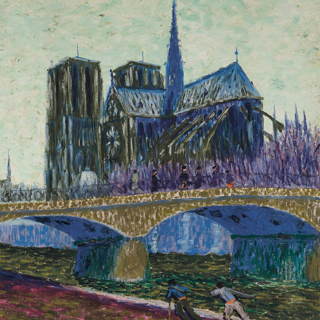 Auguste Herbin — Собор Парижской Богоматери и мост Арчевеше, изображение 1