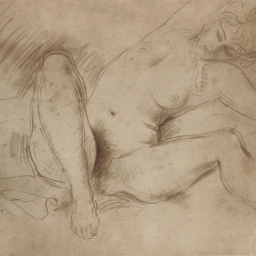 Augustus John — Этюд обнаженной женщины ( сзади ); Обнаженная фигура стоя ( сзади )