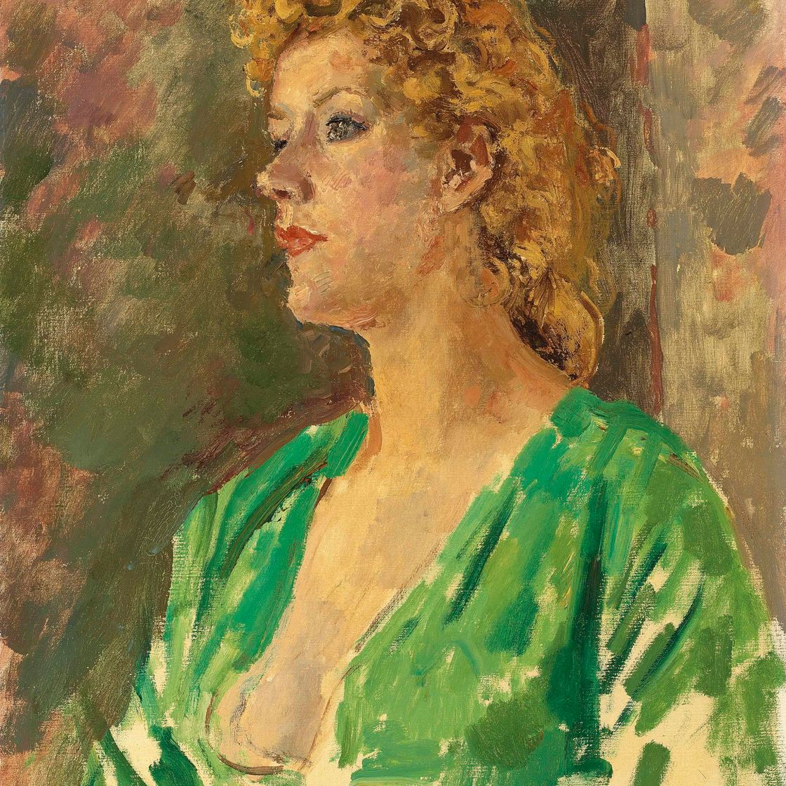 Augustus John — Портрет Мэвис в зеленом