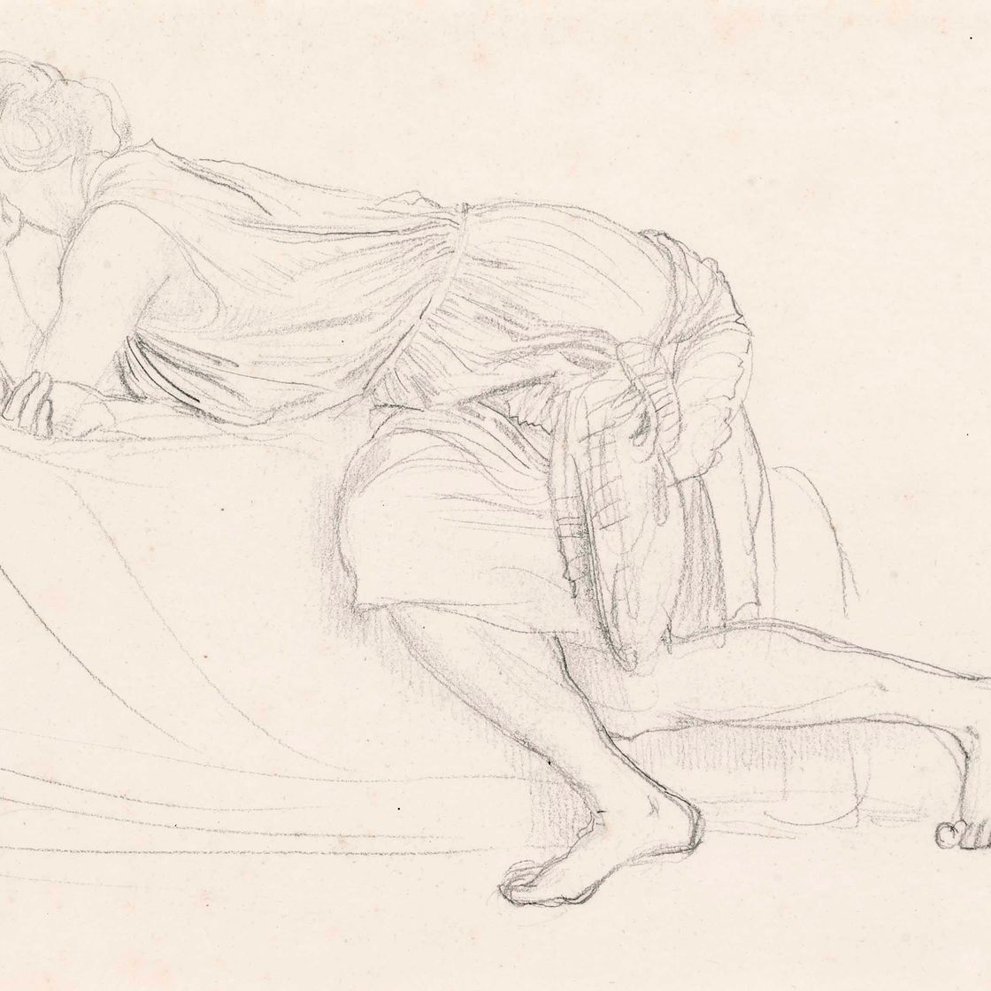 Augustus John — Этюд девушки, сидящей на корточках