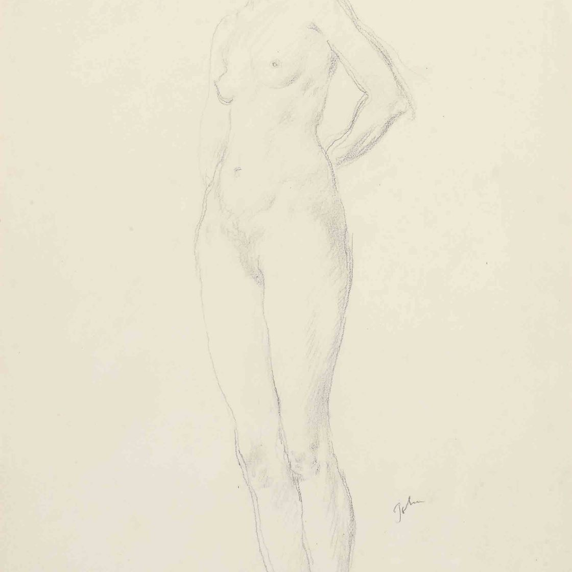 Augustus John — Стоящая обнаженная женщина