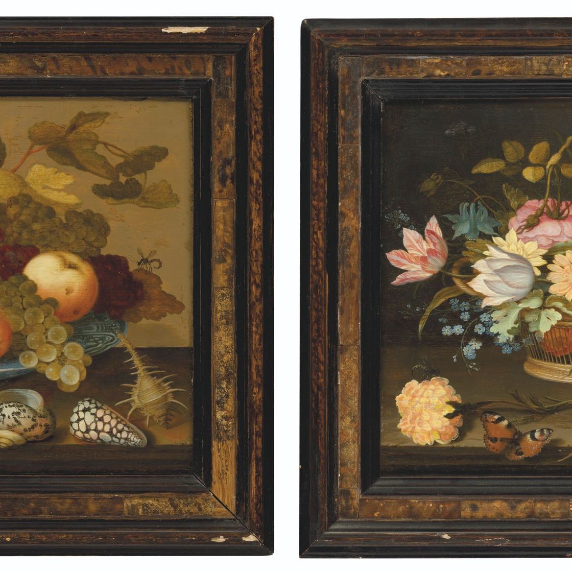 Balthasar Van Der Ast — Фрукты в фарфоровом блюде wan-li на столе; Цветы в плетеной корзине на столе, изображение 2
